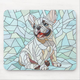 Niedlicher Bulldog Welpe - pastellfarbenes Mosaik Mousepad