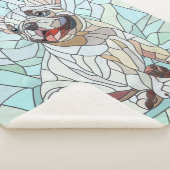 Niedlicher Bulldog Welpe - pastellfarbenes Mosaik Sherpadecke (3/4)