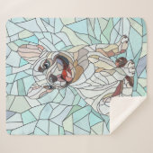 Niedlicher Bulldog Welpe - pastellfarbenes Mosaik Sherpadecke (Vorderseite (Horizontal))