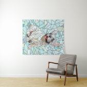 Niedlicher Bulldog Welpe - pastellfarbenes Mosaik Wandteppich (Beispiel (Horizontal))