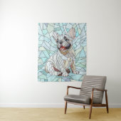 Niedlicher Bulldog Welpe - pastellfarbenes Mosaik Wandteppich (Beispiel)