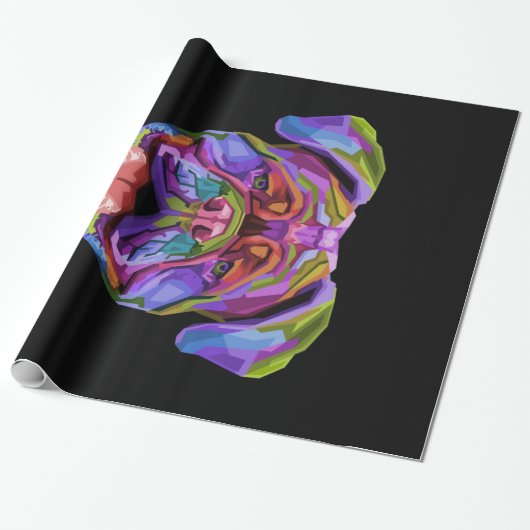 Niedlicher Bulldogge Geschenkpapier (Ungerollt)