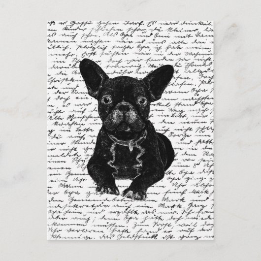 Niedlicher Bulldogge Postkarte (Vorderseite)