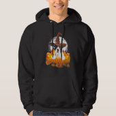 Niedlicher Bulldoghund Hexe auf Halloween Pumpkin Hoodie (Vorderseite)
