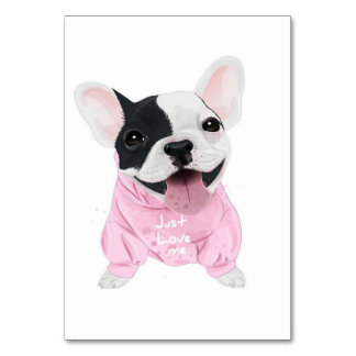 Niedlicher Bulldoghund | Nur Liebe Tischnummer