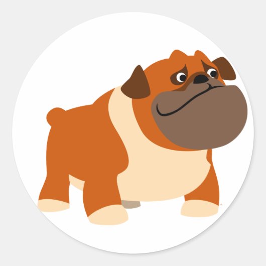 Niedlicher Bulldogsticker Runder Aufkleber (Vorderseite)