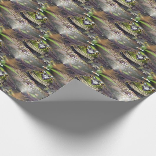 Niedlicher Bullfrog-Gesichtsausdruck Tierart Geschenkpapier (Ecke)