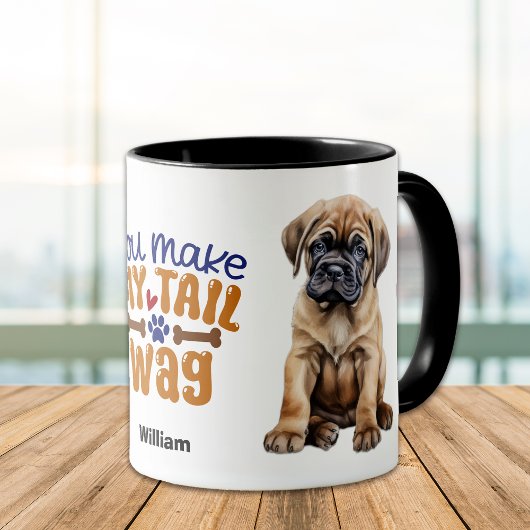 Niedlicher Bullmastiff Welpe, den du meinen Schwan Tasse
