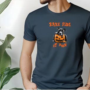 Niedlicher Bullterraster-halloween orange-ironisch T-Shirt