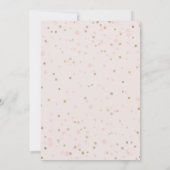 Niedlicher Bunny Blush Pink Gold Confetti Girl Einladung (Rückseite)