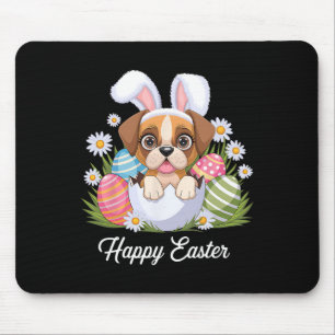 Niedlicher Bunny Boxer Dog Floral Ostereier Bysket Mousepad