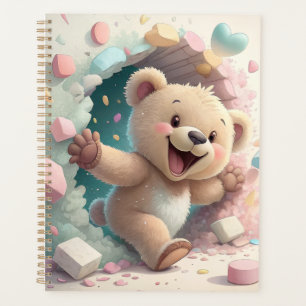 Niedlicher Bunny Break durch die Mauer Adorable Planer