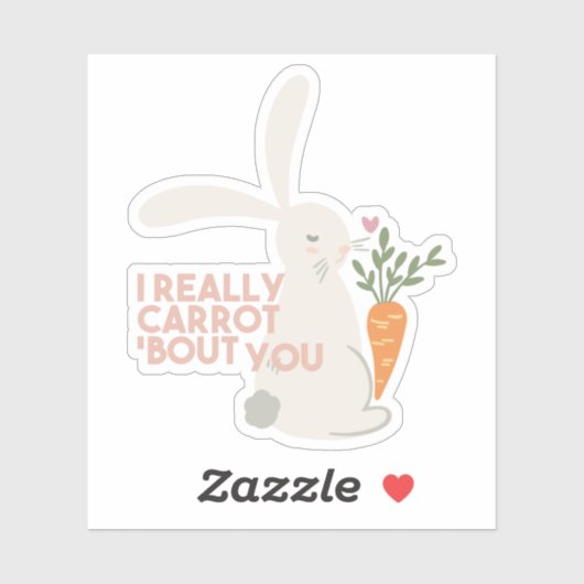 Niedlicher Bunny Carrot Pun - Ich bin wirklich Car Aufkleber (Blatt)