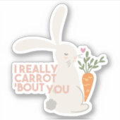Niedlicher Bunny Carrot Pun - Ich bin wirklich Car Aufkleber (Vorderseite)