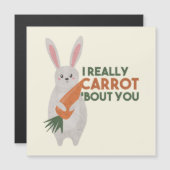 Niedlicher Bunny Carrot Pun - Ich bin wirklich Car Magnetkarte (Vorne/Hinten)