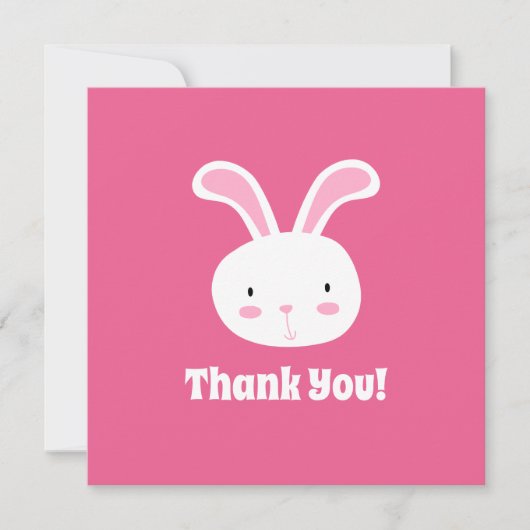 Niedlicher Bunny Danke-Karte (Vorderseite)