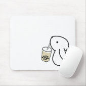 Niedlicher Bunny Drink Boba Tea Mouse Pad Mousepad (Mit Mouse)