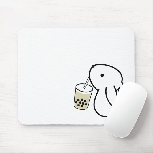 Niedlicher Bunny Drink Boba Tea Mouse Pad Mousepad (Mit Mouse)