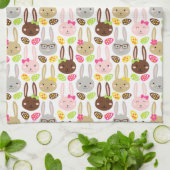 Niedlicher Bunny & Eggs Osterbrunch Geschirrtuch (Gefaltet)