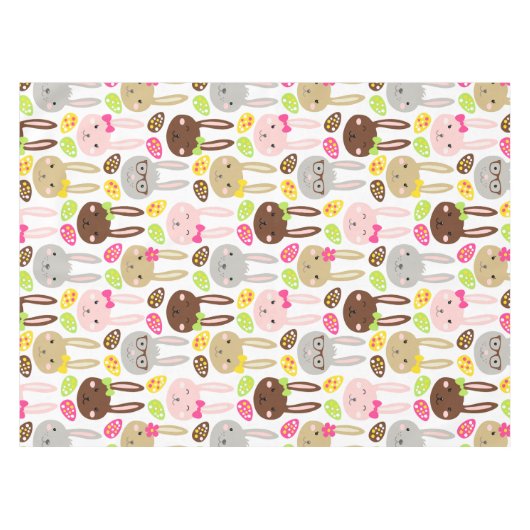 Niedlicher Bunny & Eggs Osterbrunch Tischdecke (Vorderseite (Horizontal))
