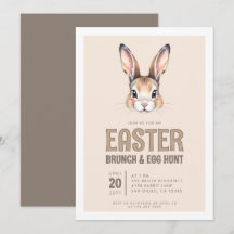 Niedlicher Bunny Face Osterbrunch und Eierjagd