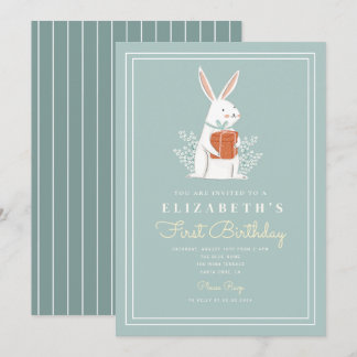 Niedlicher Bunny First Geburtstag 1. Geburtstag Ei Einladung
