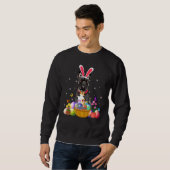 Niedlicher Bunny French Bulldog mit Ostereier-Körb Sweatshirt (Vorne ganz)