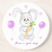 Niedlicher Bunny für eine positive Stimmung Getränkeuntersetzer (Vorne)
