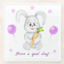 Niedlicher Bunny für eine positive Stimmung Glasuntersetzer