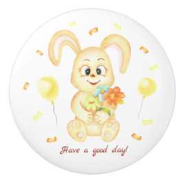 Niedlicher Bunny für eine positive Stimmung Keramikknauf