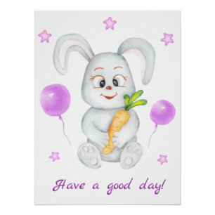 Niedlicher Bunny für eine positive Stimmung Poster