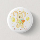 Niedlicher Bunny für eine positive Stimmung Poster Button (Vorderseite)