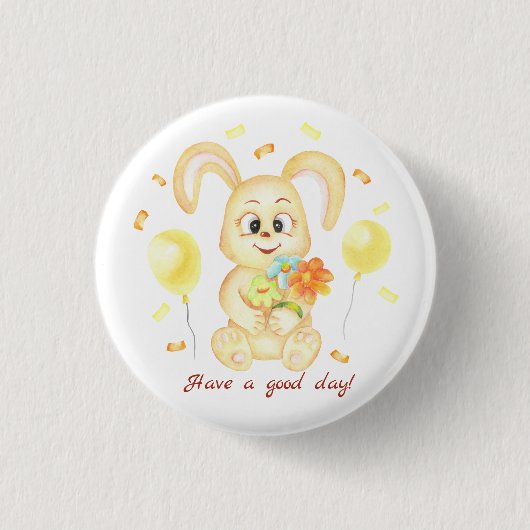 Niedlicher Bunny für eine positive Stimmung Poster Button (Vorderseite)