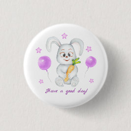 Niedlicher Bunny für eine positive Stimmung Poster Button
