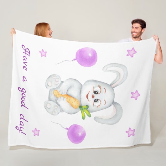 Niedlicher Bunny für eine positive Stimmung Poster Fleecedecke (Beispiel)