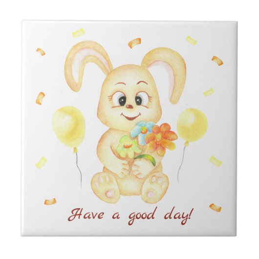 Niedlicher Bunny für eine positive Stimmung Poster Fliese (Vorderseite)