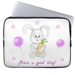 Niedlicher Bunny für eine positive Stimmung Poster Laptopschutzhülle