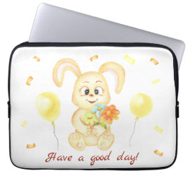 Niedlicher Bunny für eine positive Stimmung Poster Laptopschutzhülle