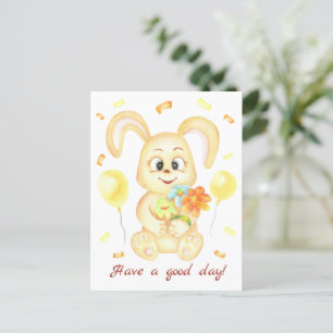 Niedlicher Bunny für eine positive Stimmung Poster Postkarte
