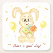 Niedlicher Bunny für eine positive Stimmung Poster Rechteckiger Pappuntersetzer (Vorderseite)
