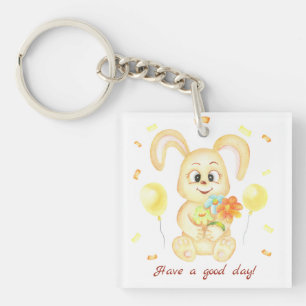 Niedlicher Bunny für eine positive Stimmung Poster Schlüsselanhänger