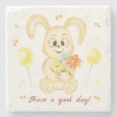 Niedlicher Bunny für eine positive Stimmung Poster Steinuntersetzer (Vorderseite)