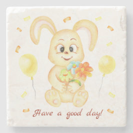 Niedlicher Bunny für eine positive Stimmung Poster Steinuntersetzer