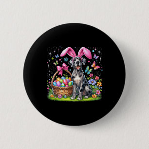 Niedlicher Bunny Great Dane Dog Ostereier Korb Est Button