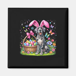 Niedlicher Bunny Great Dane Dog Ostereier Korb Est Magnet
