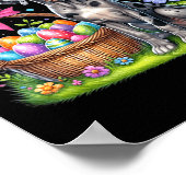 Niedlicher Bunny Great Dane Dog Ostereier Korb Est Poster (Ecke)