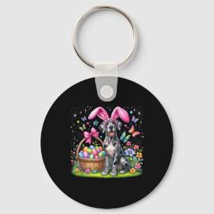Niedlicher Bunny Great Dane Dog Ostereier Korb Est Schlüsselanhänger