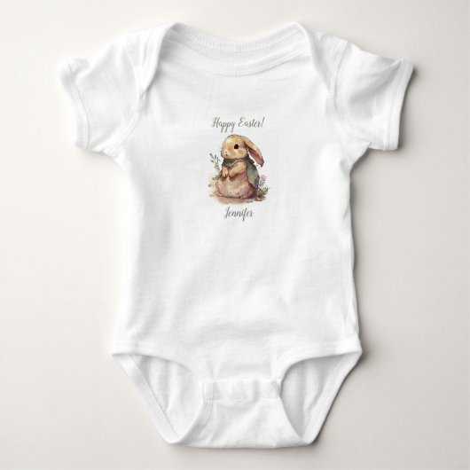 Niedlicher Bunny Happy Oaster Baby Bodysuit Baby Strampler (Vorderseite)
