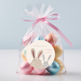 Niedlicher Bunny Happy Osterheber Runder Aufkleber