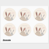 Niedlicher Bunny Happy Osterheber Runder Aufkleber (Blatt)